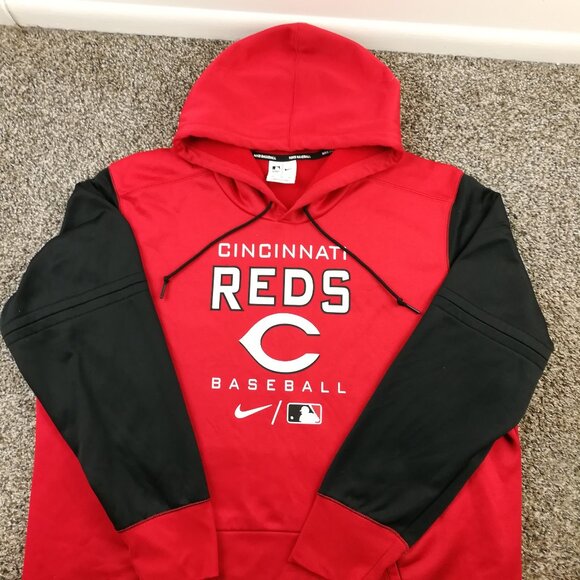 2021 Cincinnati Reds Hoodie Nike Authentic Collection Therma Sweatshirt Mens 2XL - Picture 1 of 9